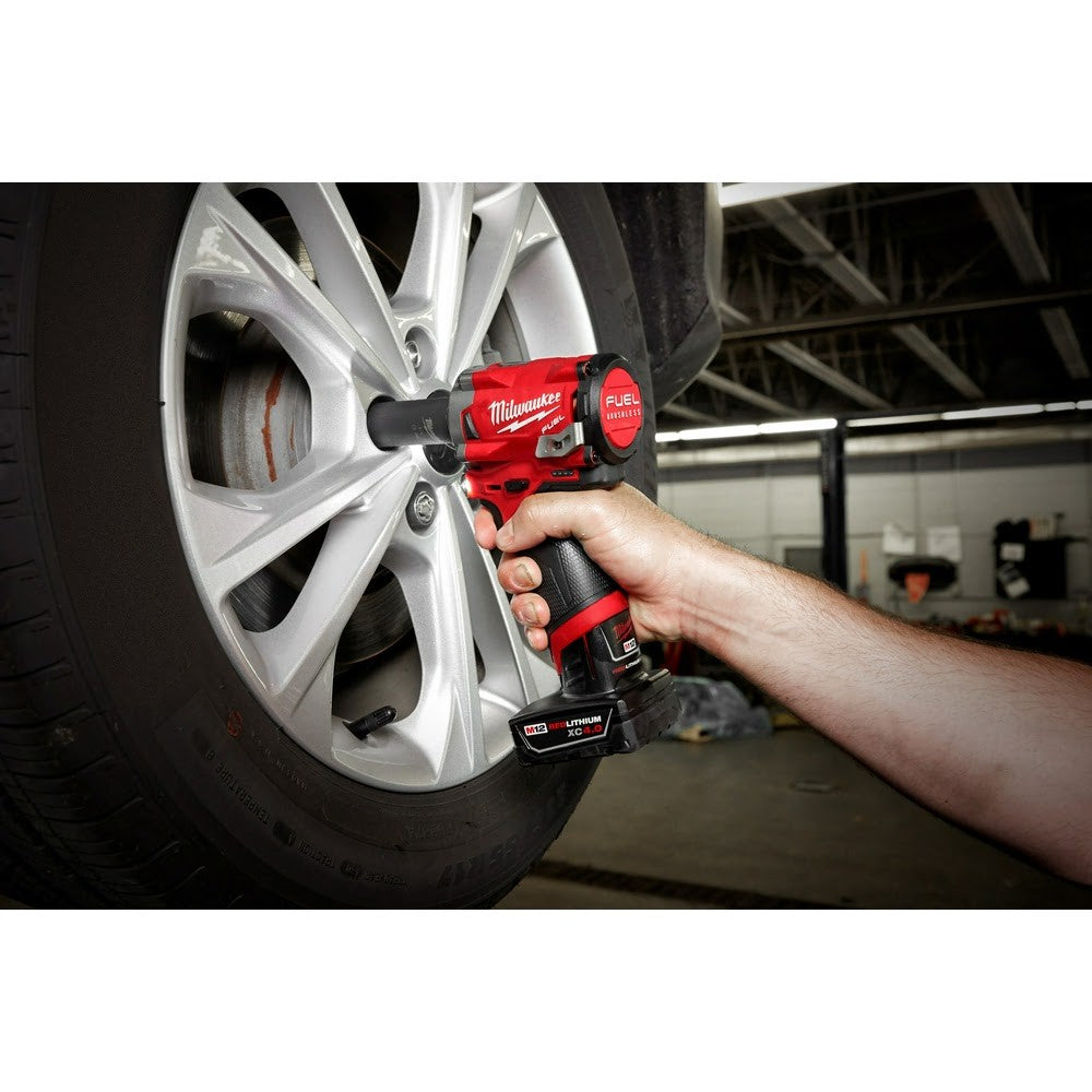 Milwaukee 2555P-20 M12 FUEL Stubby 1/2 Pin Impact Wrench, Bare