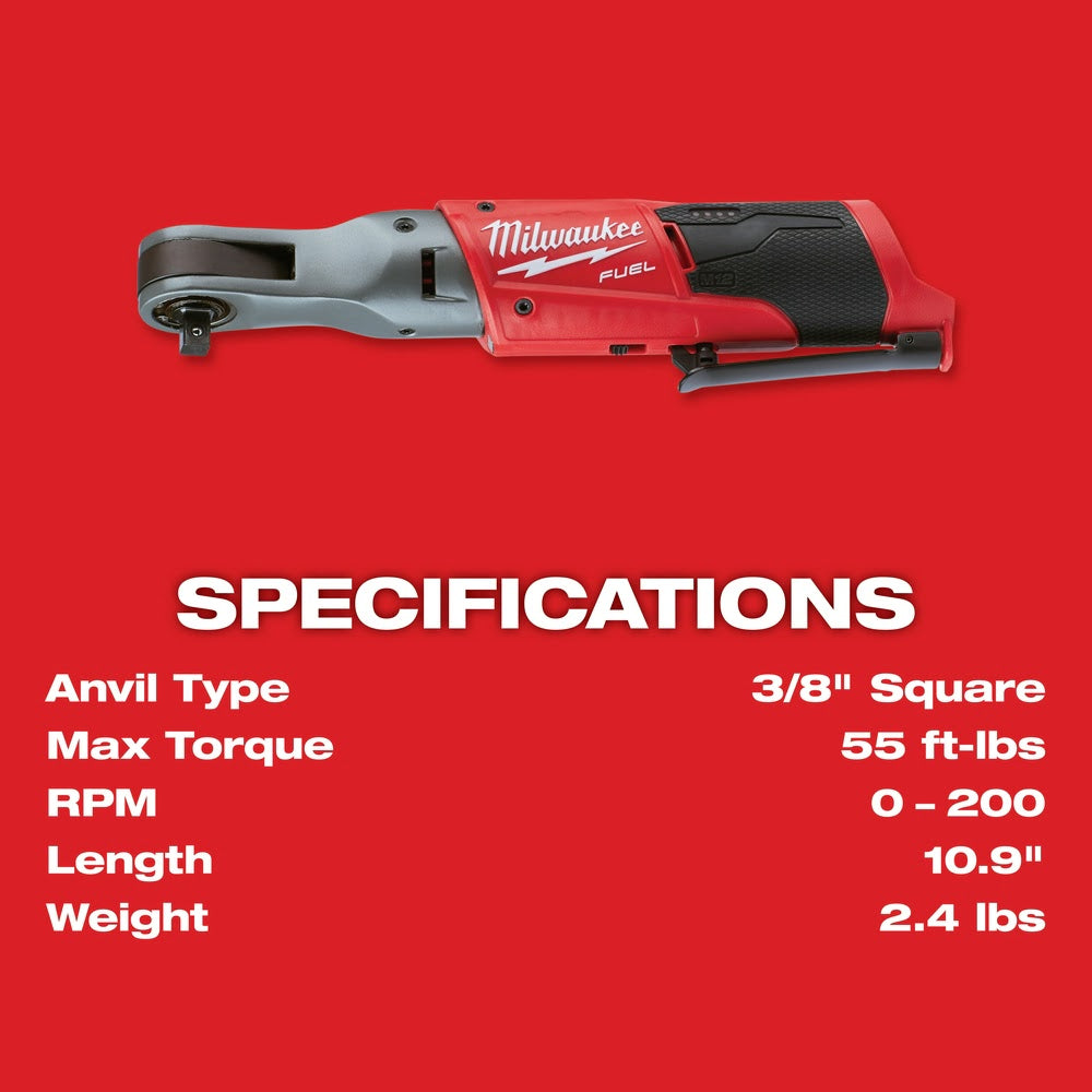 Milwaukee 2557-22 M12 FUEL 3/8 Ratchet 2 Battery Kit