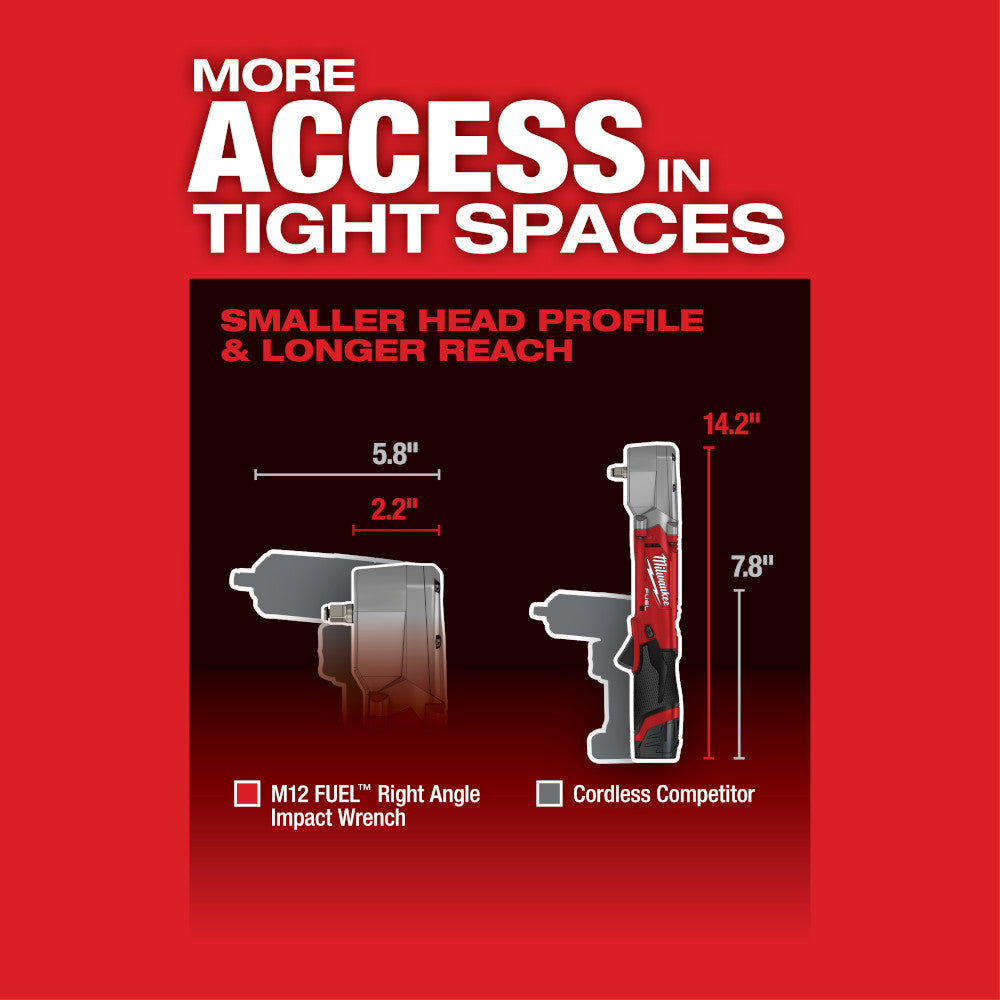 Milwaukee 2564-22 M12 FUEL  3/8 Right Angle Impact Wrench Kit
