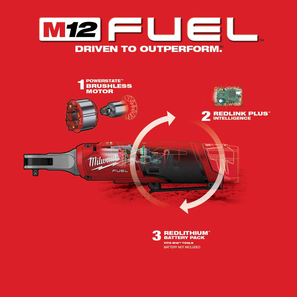 Milwaukee 2566-20 M12 FUEL™ 1/4 High Speed Ratchet