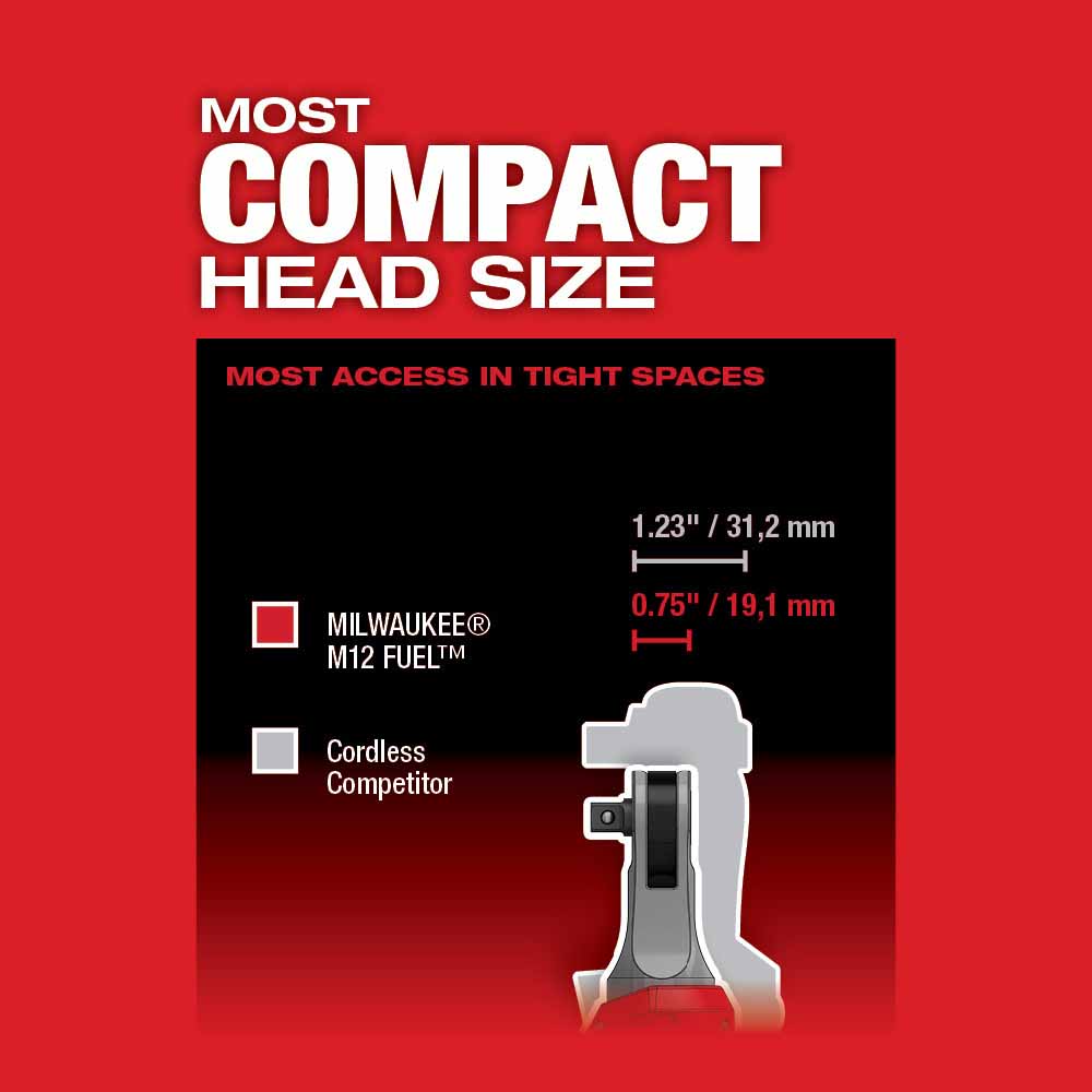 Milwaukee 2567-20 M12 FUEL™ 3/8 High Speed Ratchet (Bare Tool)