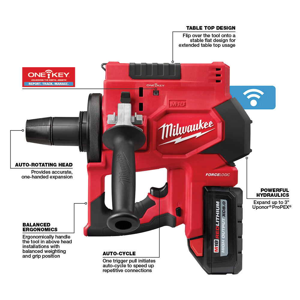 Milwaukee 2633-22HD M18™ FORCE LOGIC™ 2”-3” ProPEX® Expansion Tool Kit