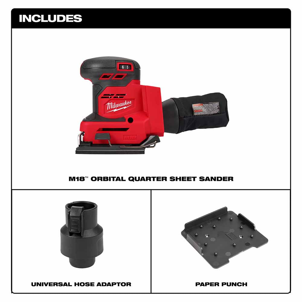 Milwaukee 2649-20 M18 Orbital 1/4 Sheet Sander, Bare Tool