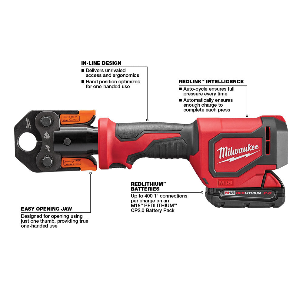 Milwaukee 2674-22P M18 Short Throw Press Tool Kit with Viega PureFlow Jaws