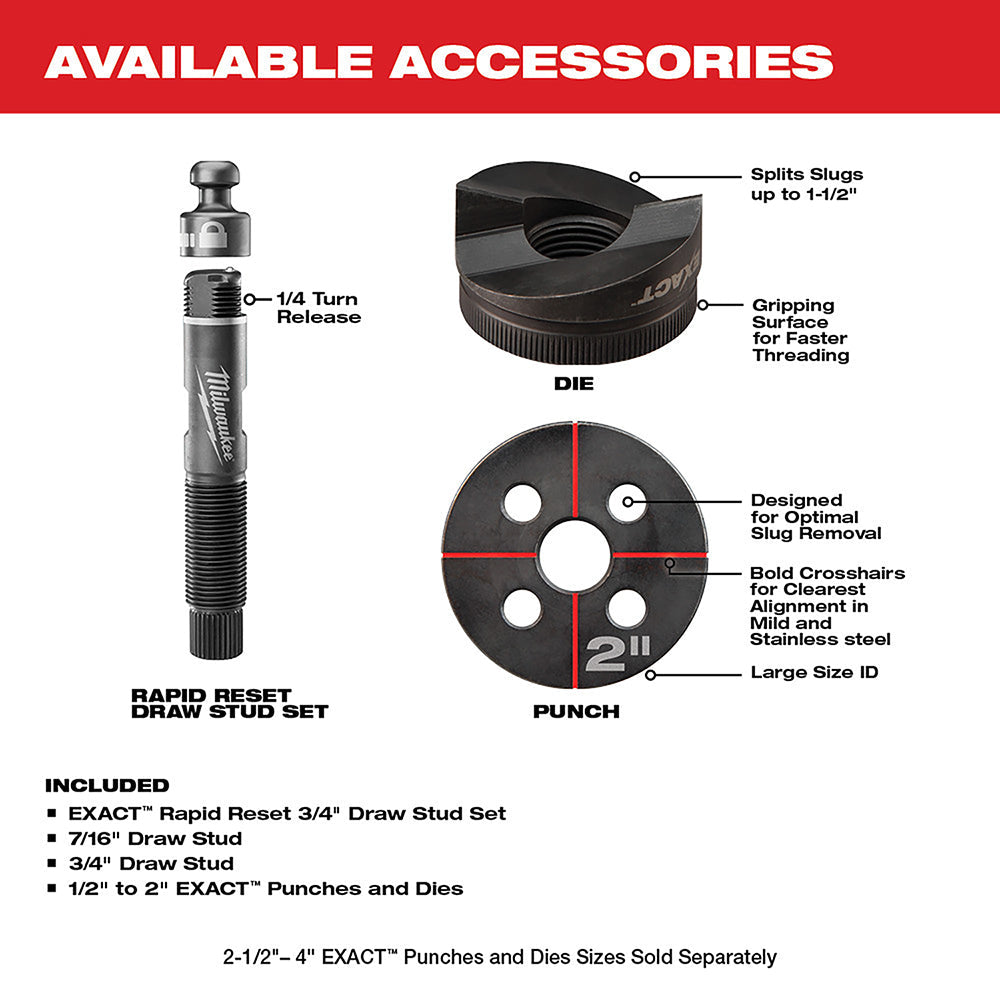 Milwaukee 2677-21 M18 FORCE LOGIC 6T Knockout Tool 1/2 - 2 Kit