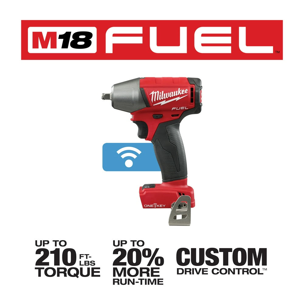 Milwaukee 2758-20 M18 FUEL 3/8 Compact Impact Wrench with Friction Ring with ONE-KEY (Bare)