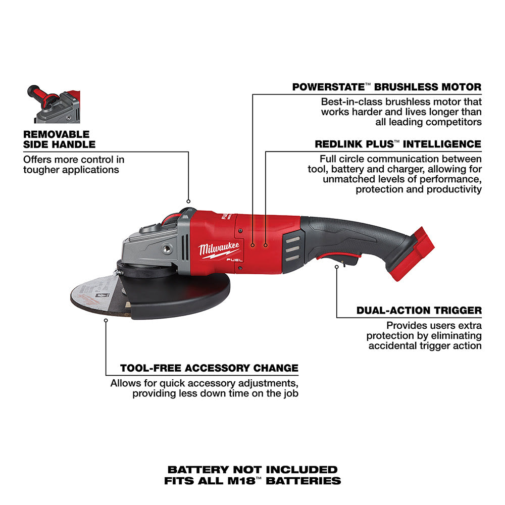 Milwaukee 2785-20 M18 FUEL 7 / 9 Large Angle Grinder