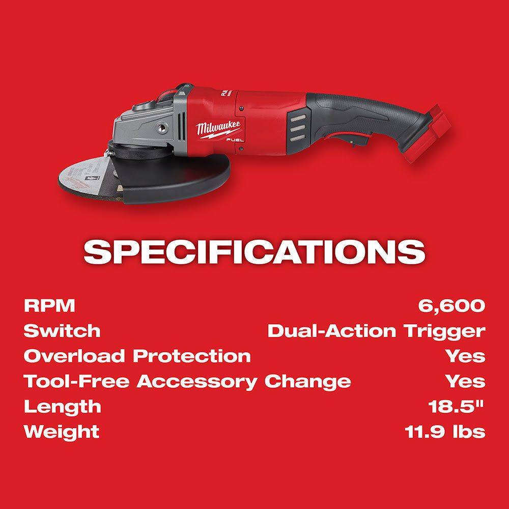 Milwaukee 2785-20 M18 FUEL 7 / 9 Large Angle Grinder