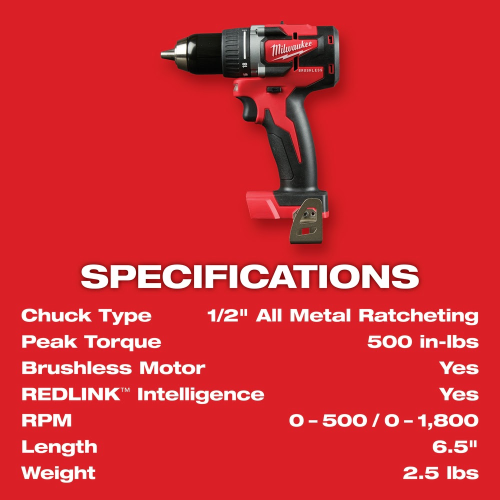 Milwaukee 2801-22CT M18 Compact Brushless 1/2 Drill CPKit