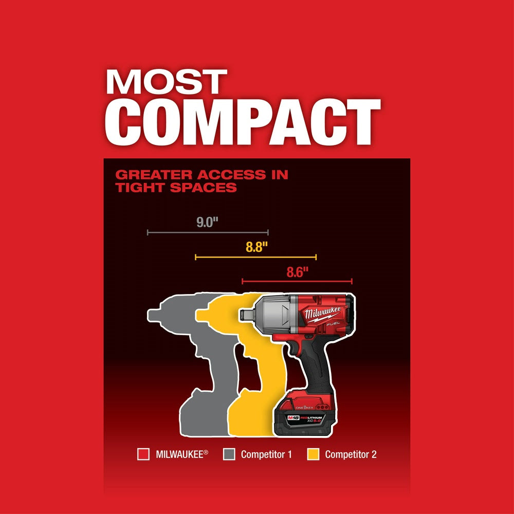 Milwaukee 2864-20 M18 FUEL ONE-KEY High Torque Impact Wrench 3/4 Friction Ring Bare