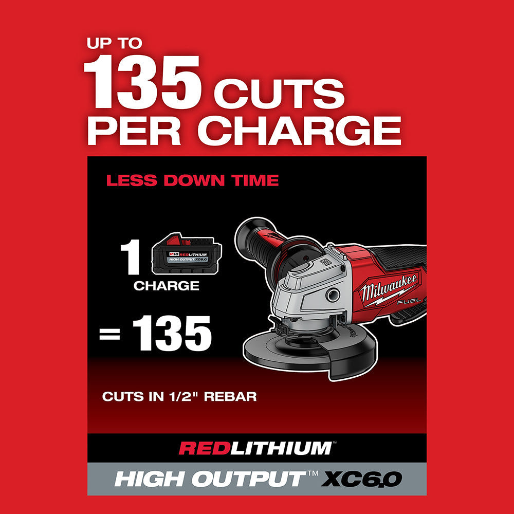 Milwaukee 2881-20 M18 FUEL™ 4-1/2 / 5 Grinder Slide Switch, Lock-On