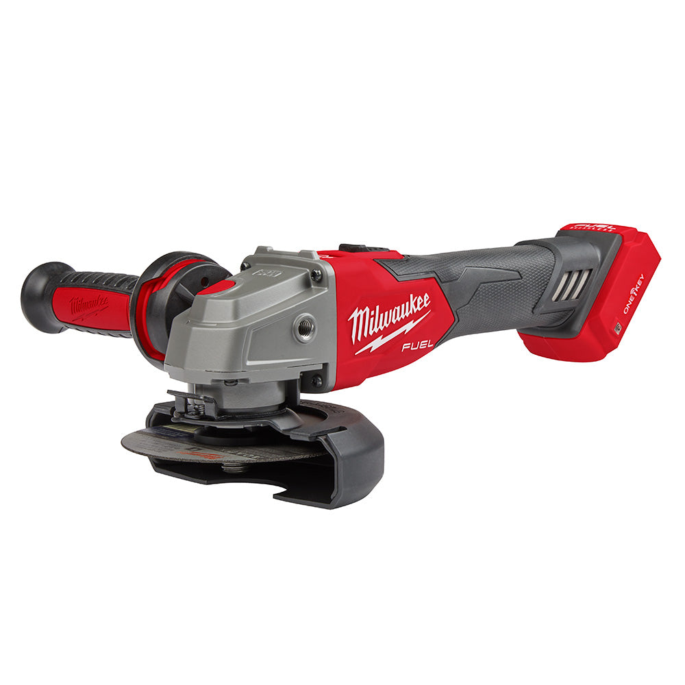Milwaukee 2883-20 M18 FUEL™ 4-1/2 / 5 Braking Grinder w/ ONE-KEY™  Slide Switch, Lock-On