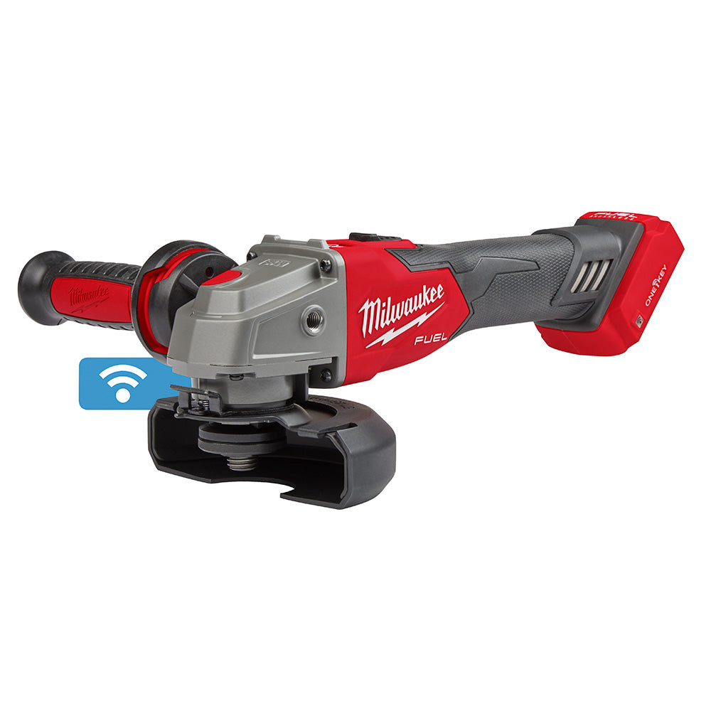Milwaukee 2883-20 M18 FUEL™ 4-1/2 / 5 Braking Grinder w/ ONE-KEY™  Slide Switch, Lock-On