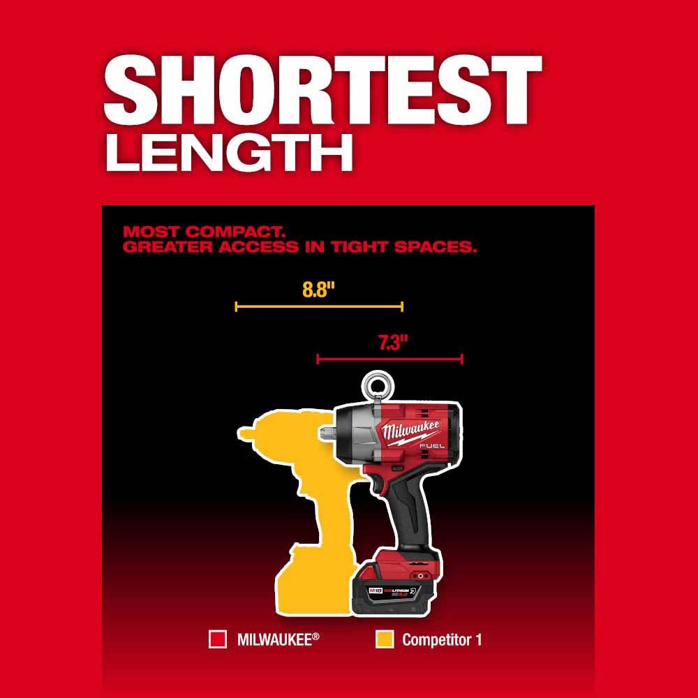 Milwaukee 2966-22 M18 FUEL 1/2 High Torque Impact Wrench w/ Pin Detent Kit