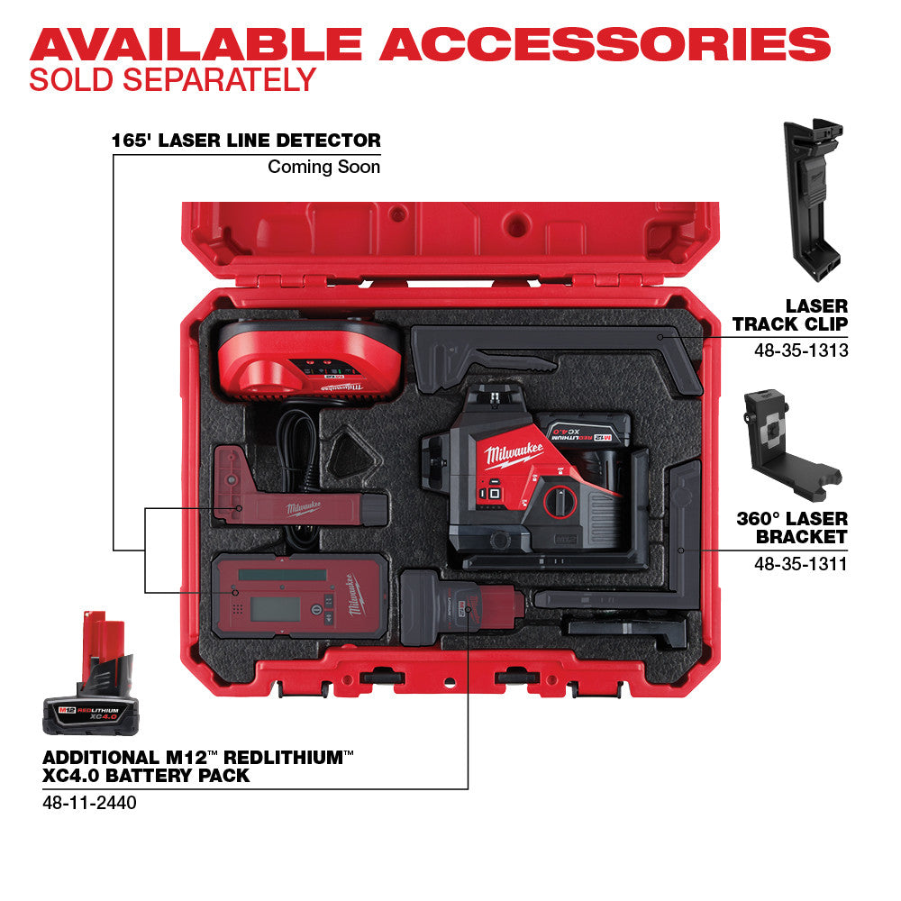 Milwaukee 3632-21 M12™ Green 360° 3-Plane Laser Kit