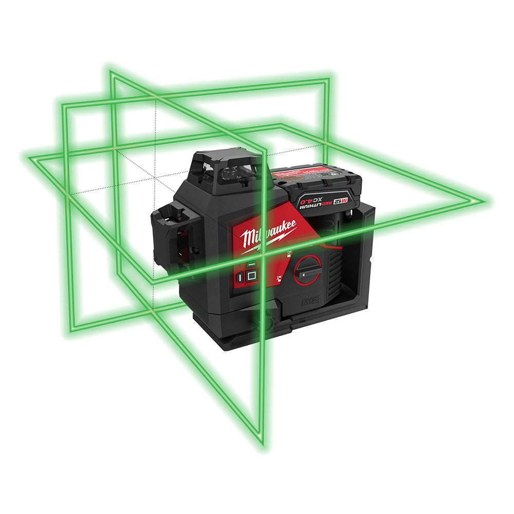 Milwaukee 3632-21 M12™ Green 360° 3-Plane Laser Kit