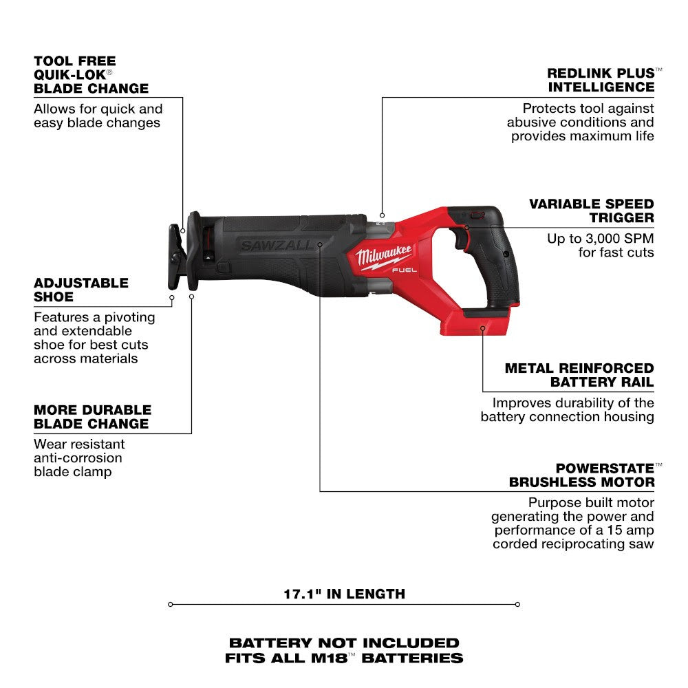 Milwaukee 3697-27 M18 Fuel 7-Tool Combo Kit