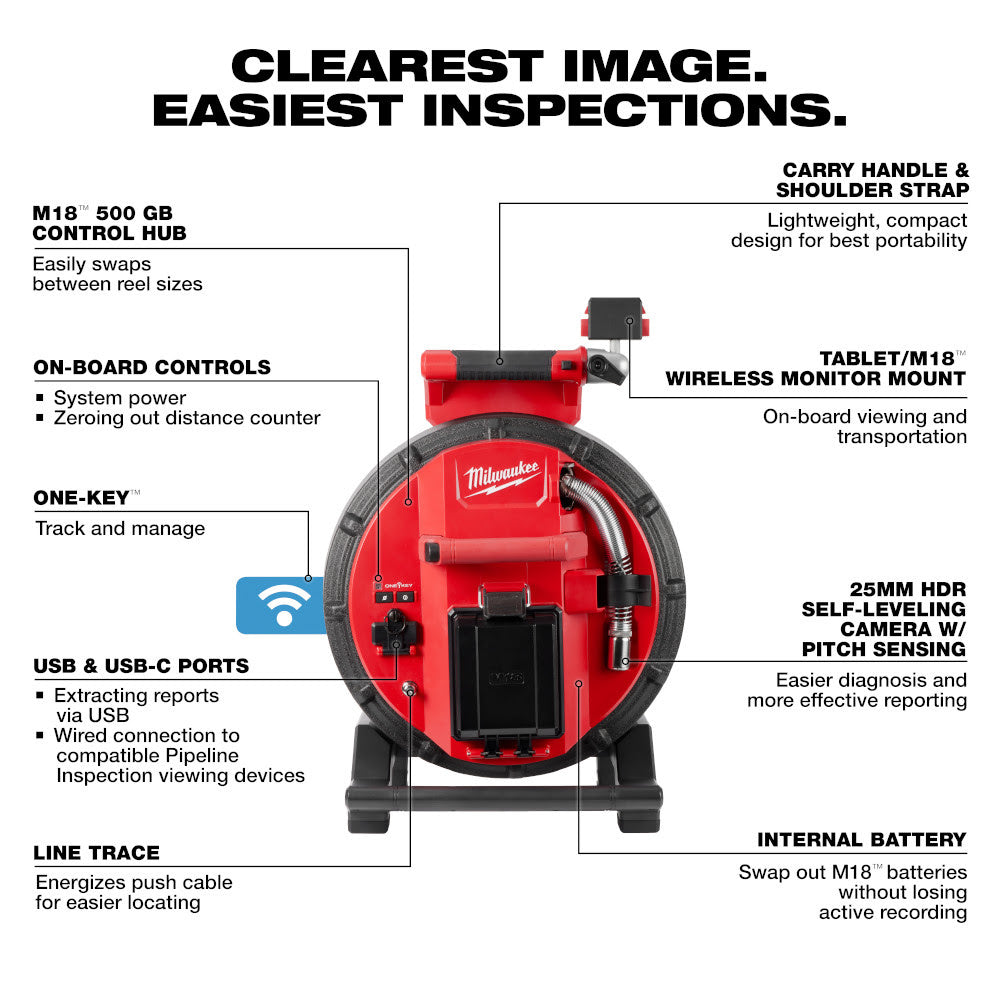 Milwaukee 3972-22 M18 100 Flexible Modular Pipeline Inspection System