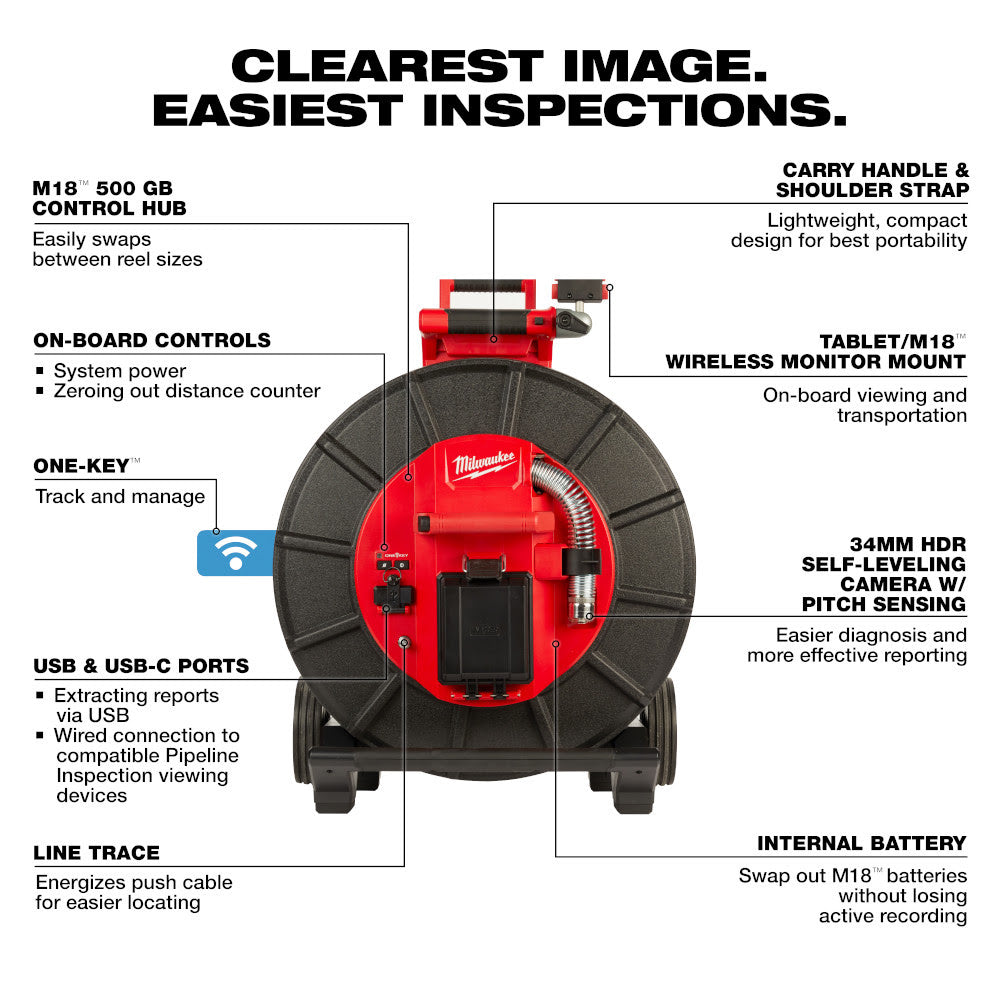 Milwaukee 3974-22 M18 200 Stiff Modular Pipeline Inspection System