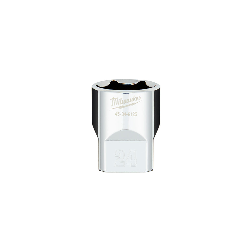 Milwaukee  45-34-9125 1/2 Drive 24mm Metric 6-Point Socket with FOUR FLAT™ Sides