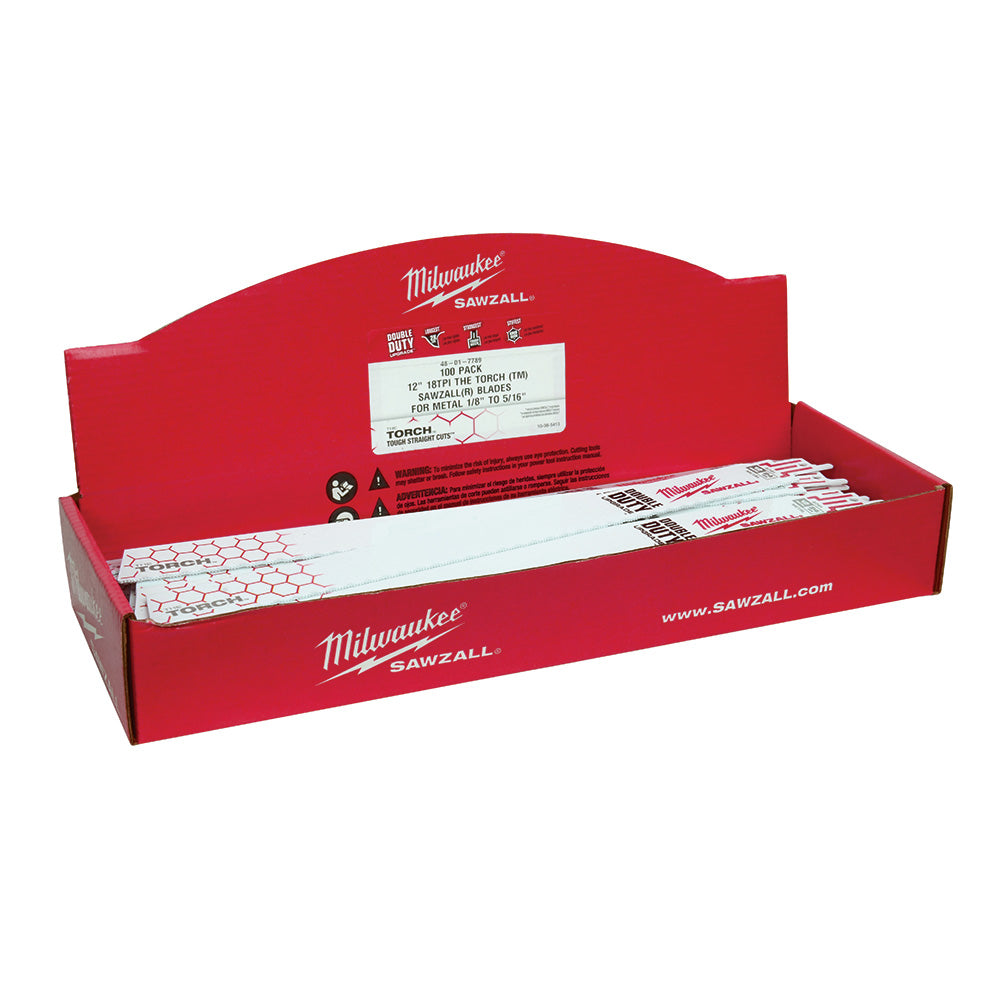 Milwaukee 48-01-7789 Sawzall Blade 18TPI 12 Torch - Bulk (100 Pack)