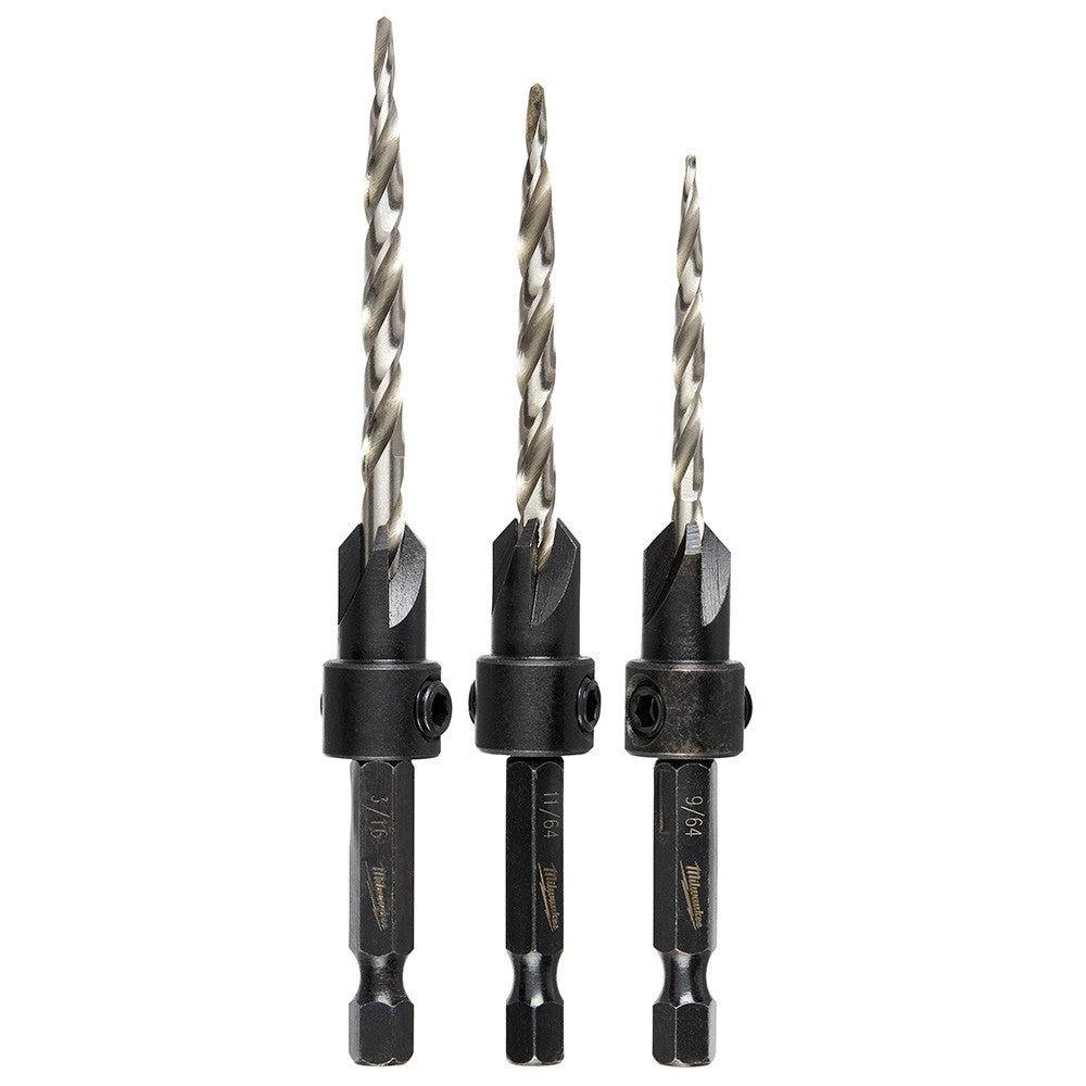 Milwaukee 48-13-5003 #6/#8/#10 3Pc COUNTERSINK Set