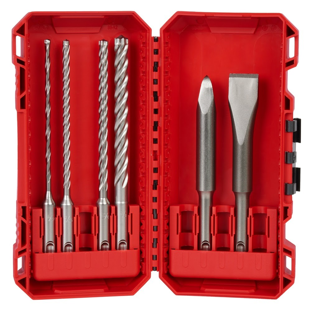 Milwaukee 48-20-7662 6pc. SDS Plus MX4 4-Cutter & Chisel Kit