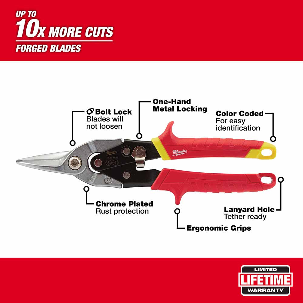 Milwaukee 48-22-4530 Straight Cutting Aviation Snip