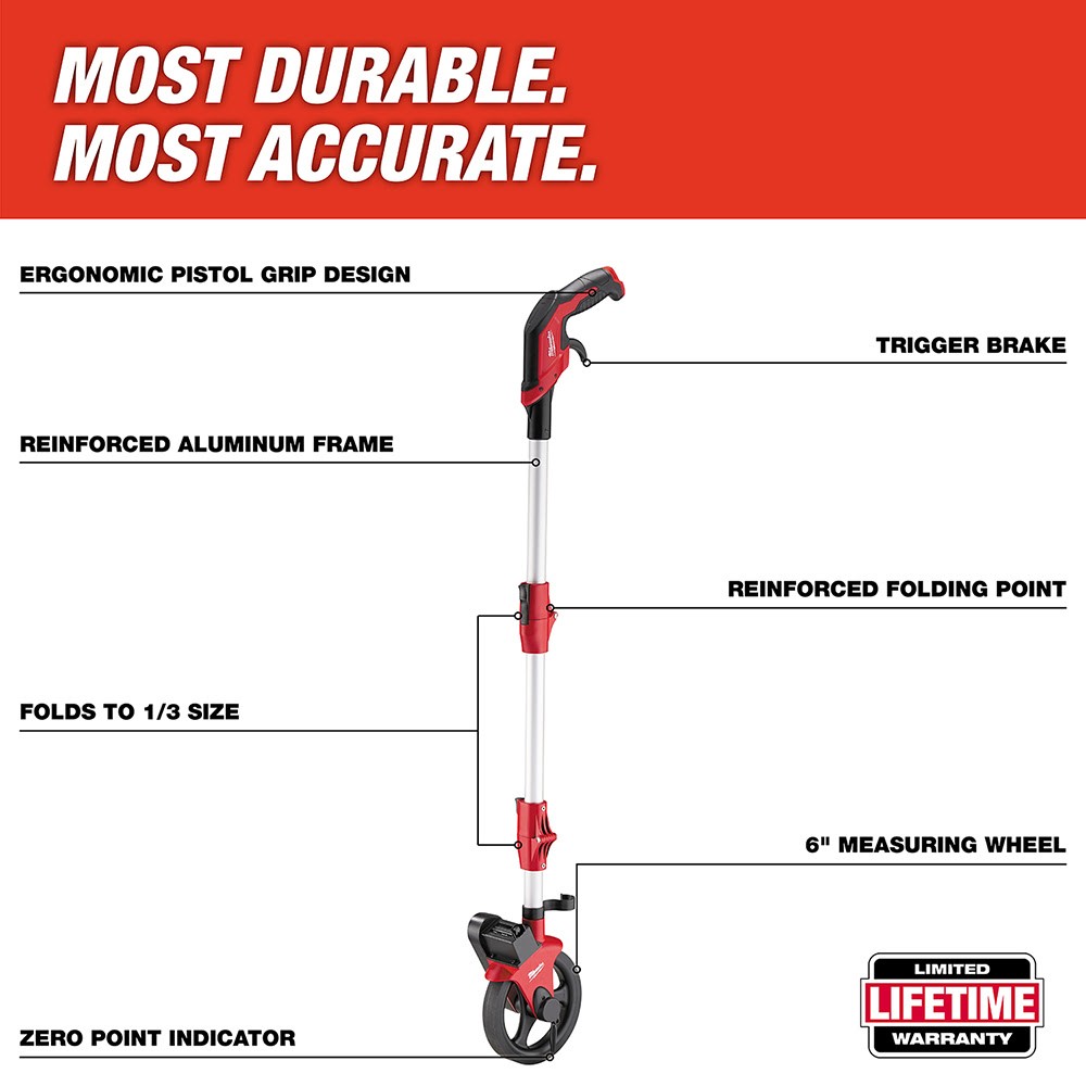 Milwaukee 48-22-5006 6 Measuring Wheel with 1/8 Increment Scale