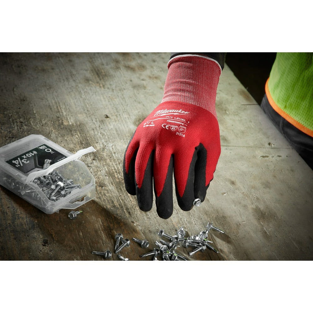 Milwaukee 48-22-8902B 12Pk Cut 1 Dipped Gloves – L [A1]
