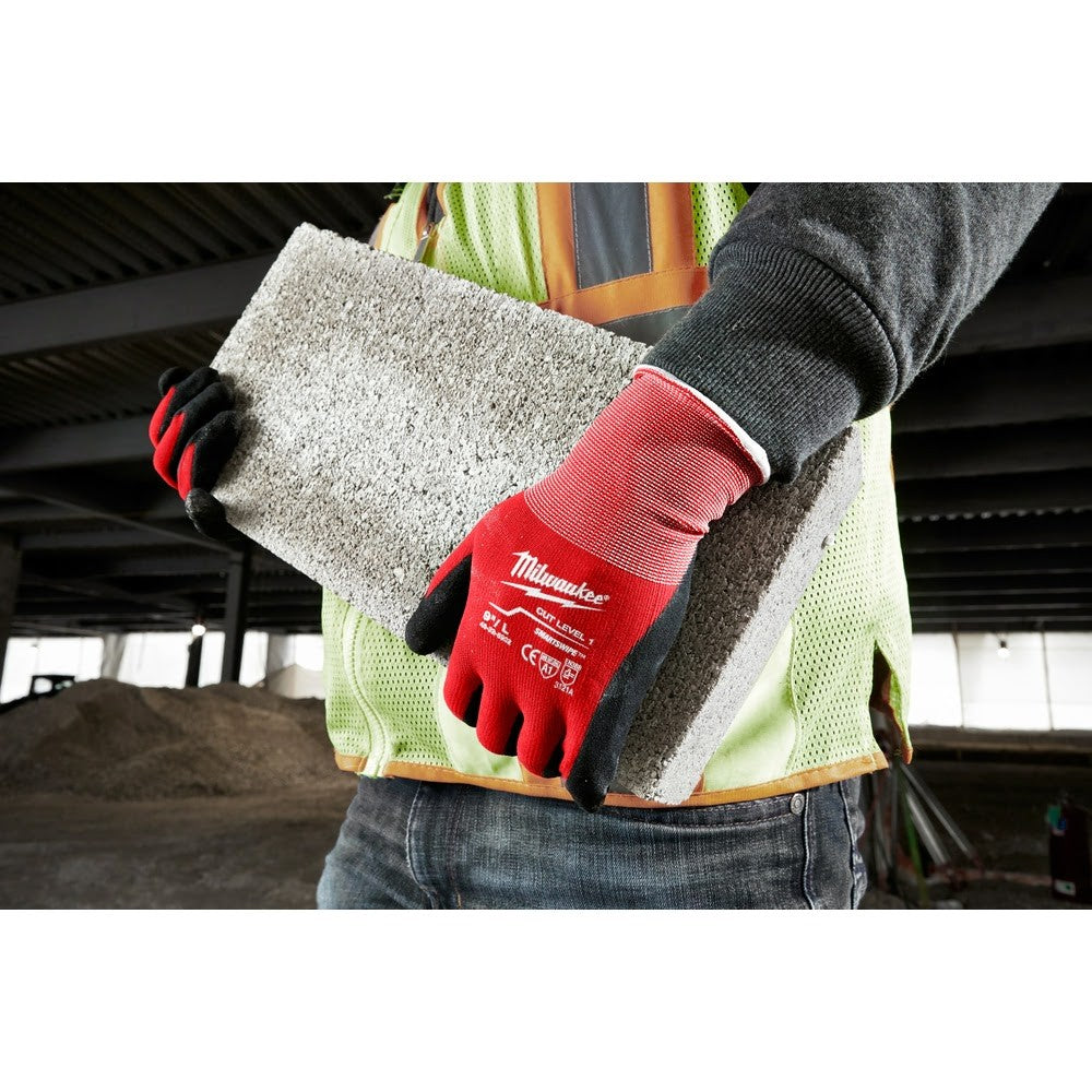 Milwaukee 48-22-8902B 12Pk Cut 1 Dipped Gloves – L [A1]