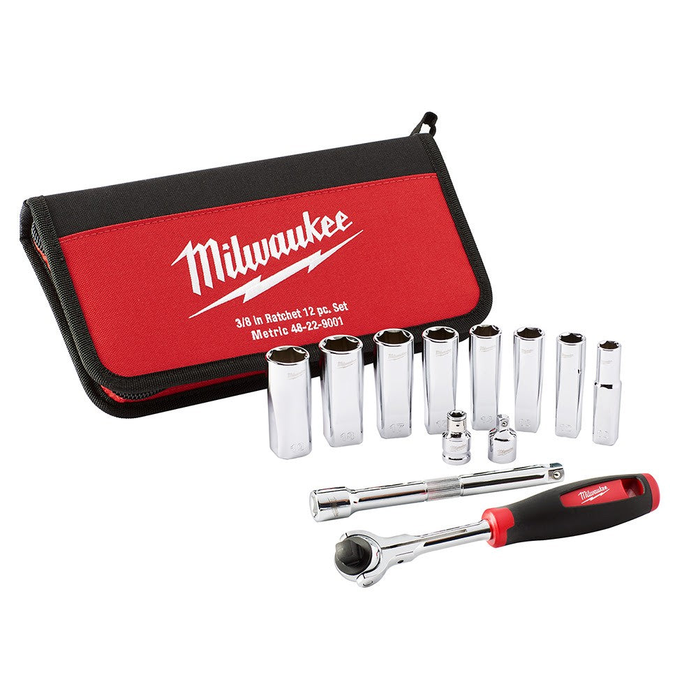 Milwaukee 48-22-9001 12 Piece 3/8 Drive Metric Socket Set