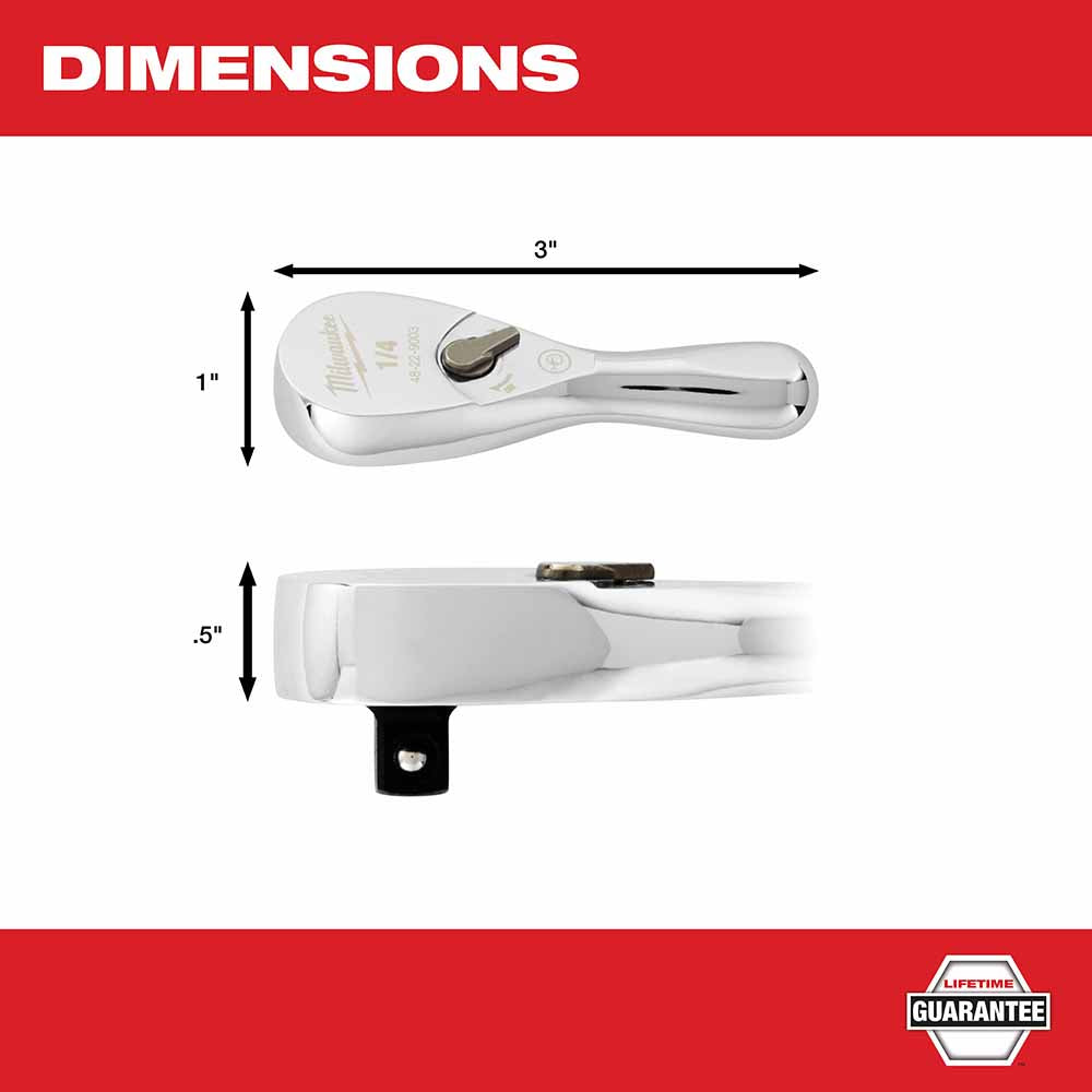 Milwaukee 48-22-9003 1/4” Drive 3” Ratchet