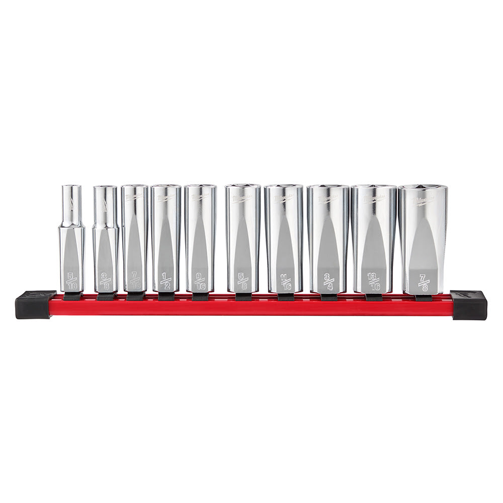 Milwaukee  48-22-9405 3/8 Drive 10Pc Deep Well Socket Set - SAE