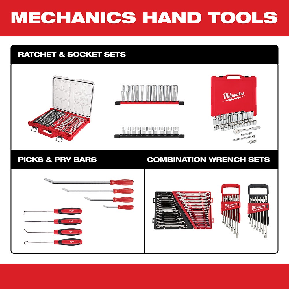 Milwaukee  48-22-9405 3/8 Drive 10Pc Deep Well Socket Set - SAE