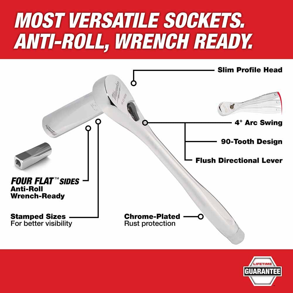 Milwaukee 48-22-9510 28Pc 1/2 Socket Wrench Set – Metric