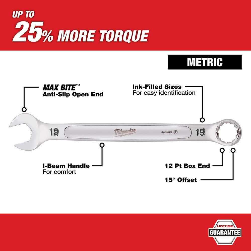 Milwaukee 48-22-9515 15 Piece Combination Wrench Set - Metric
