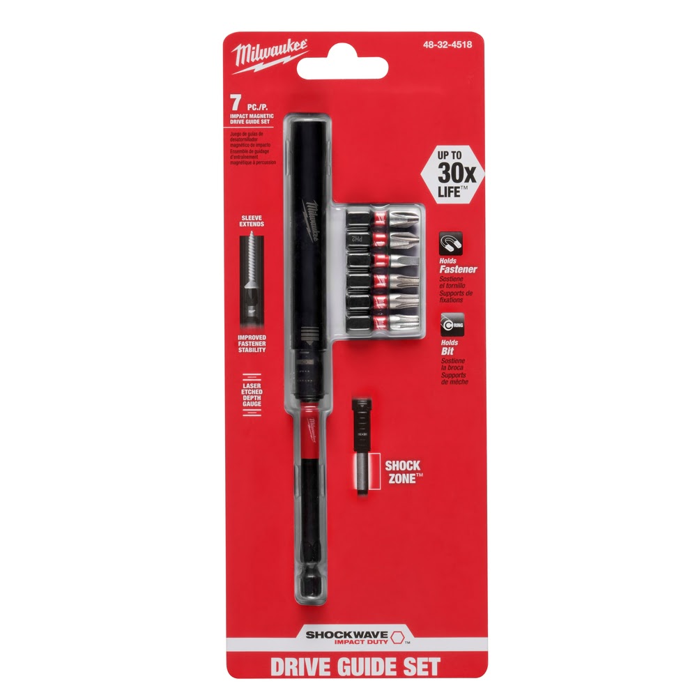 Milwaukee 48-32-4518 SHOCKWAVE 7Pc Impact Magnetic Drive Guide Set