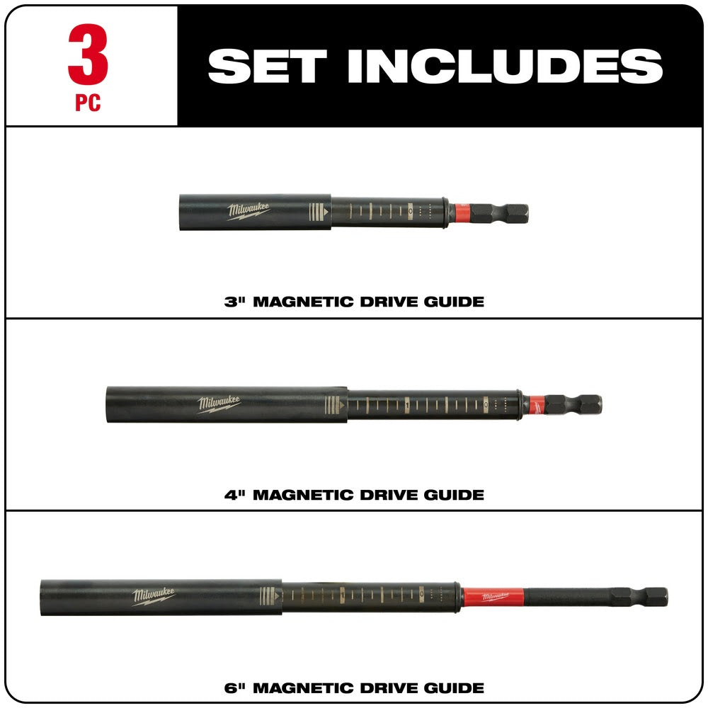 Milwaukee 48-32-4519 SHOCKWAVE 3Pc Impact Magnetic Drive Guide Set