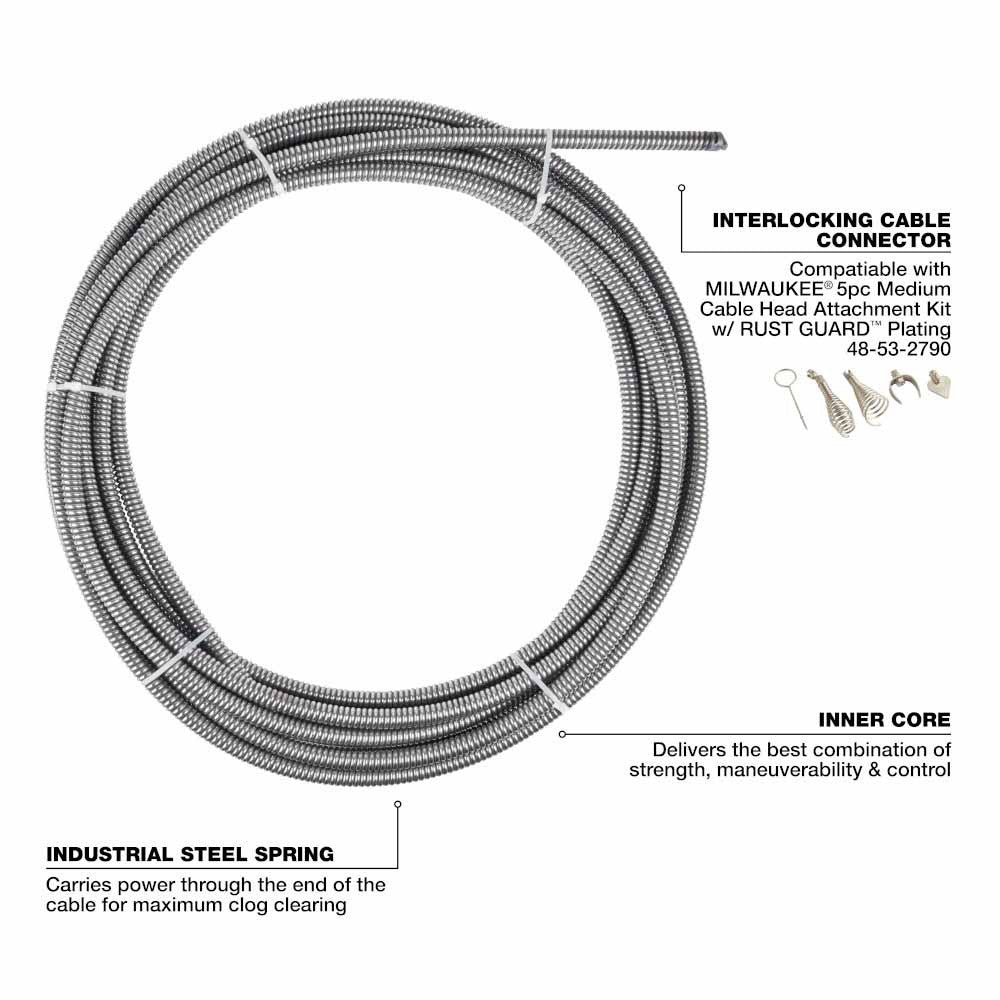 Milwaukee 48-53-2776 3/8 x 75 Inner Core Drum Cable