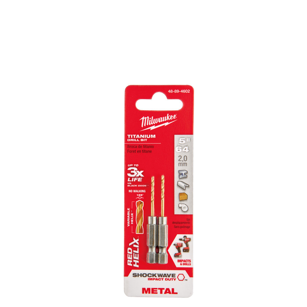 Milwaukee  48-89-4602 5/64 Titanium Shockwave Drill Bit