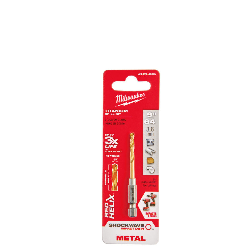 Milwaukee  48-89-4606 9/64 Titanium Shockwave Drill Bit