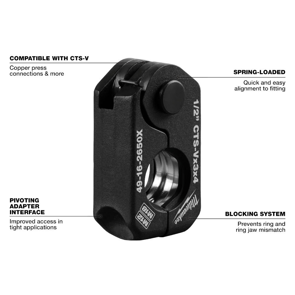 Milwaukee 49-16-2650X 1/2 CTS-V Pivoting Press Ring for M18 & M12 FORCE LOGIC Press Tools