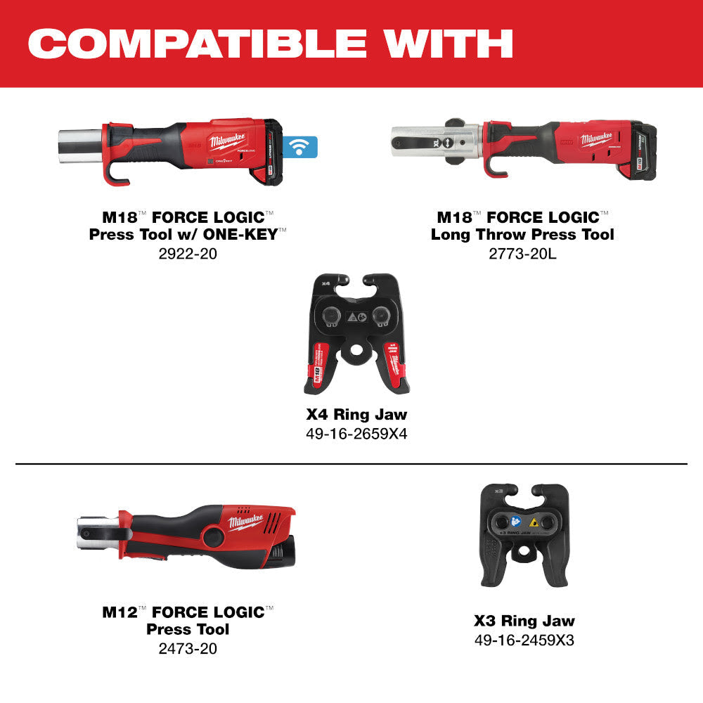 Milwaukee 49-16-2652BX 1 IPS-P Pivoting Press Ring for M18 & M12 FORCE LOGIC Press Tools