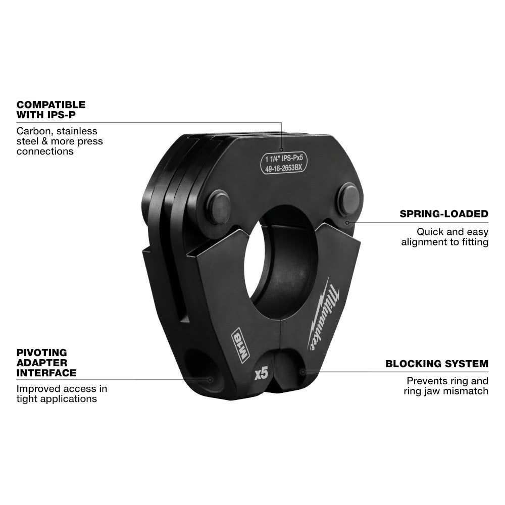 Milwaukee 49-16-2655BX 2 IPS-P Pivoting Press Ring for M18 FORCE LOGIC Press Tools