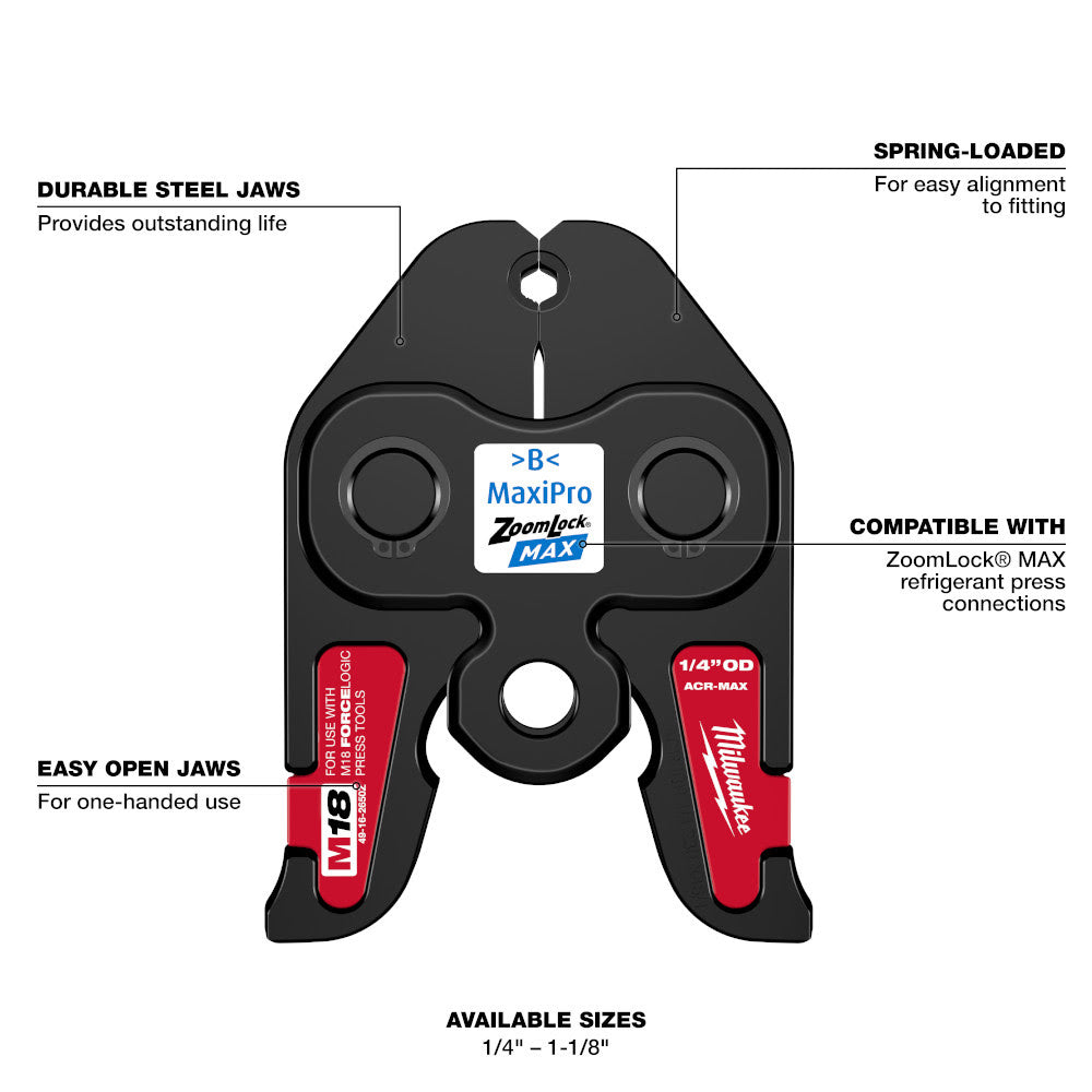 Milwaukee 49-16-2655Z 3/4 ZoomLock MAX Press Jaw for M18 FORCE LOGIC Press Tools
