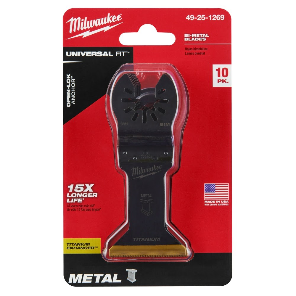 Milwaukee  49-25-1269 Milwaukee® OPEN-LOK™ 1-3/4 TITANIUM ENHANCED BI-METAL METAL BLADES 10PK