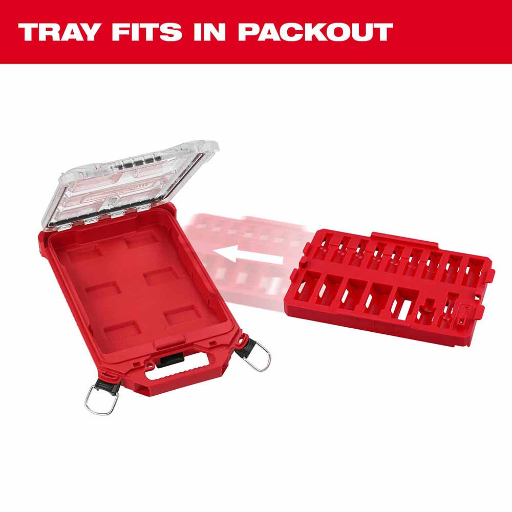 Milwaukee 49-66-6830 Shockwave Impact Duty Socket 3/8 Drive 17-Piece SAE Tray Only