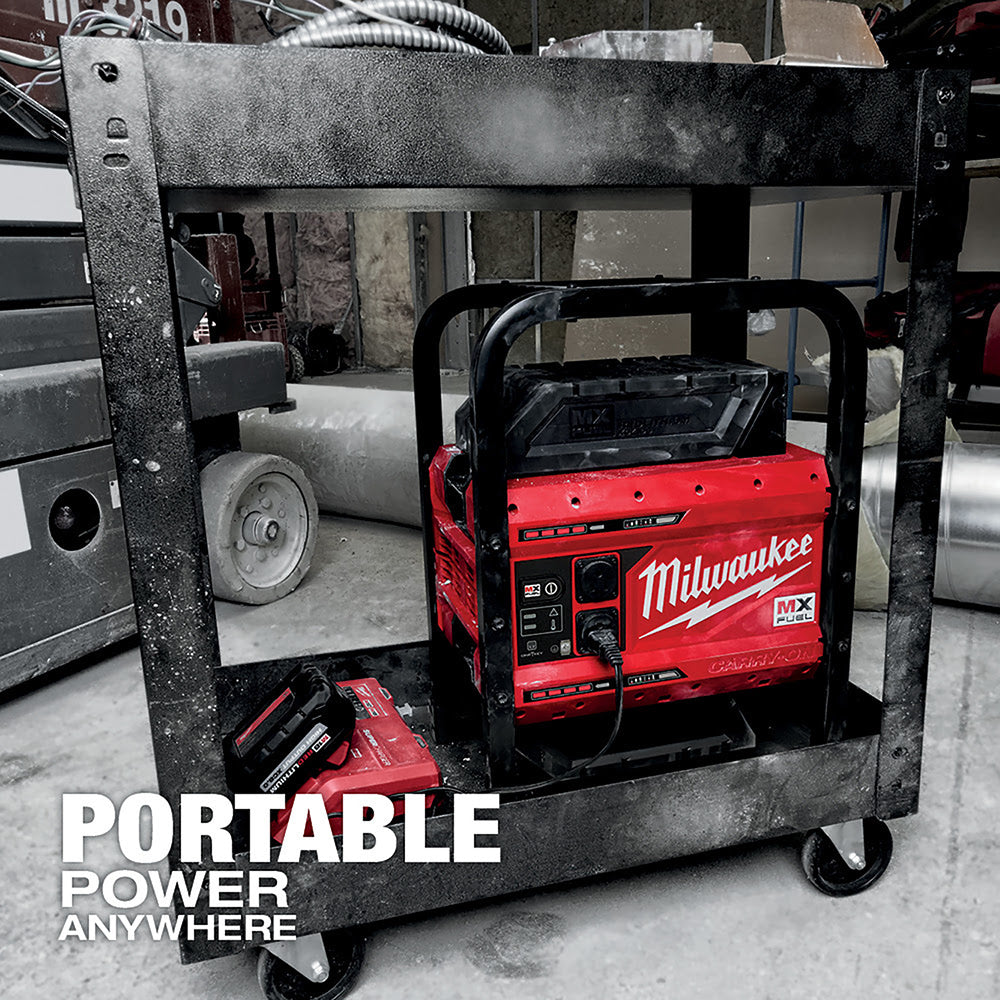 Milwaukee MXF002-2XC MX FUEL CARRY-ON Portable 3600W/1800W Push Start Battery Powered Power Supply Generator Kit w/ Two Batteries