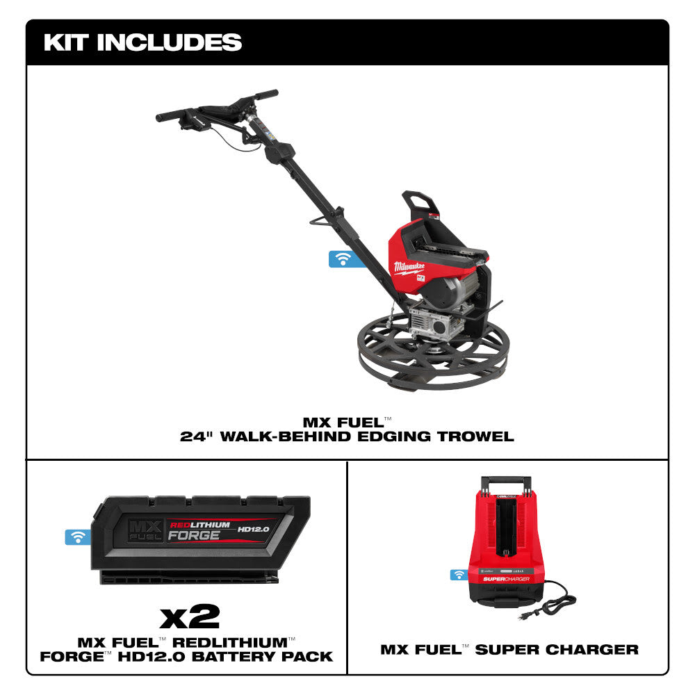 Milwaukee MXF324-2HD MX FUEL 24 Walk-Behind Edging Trowel Kit